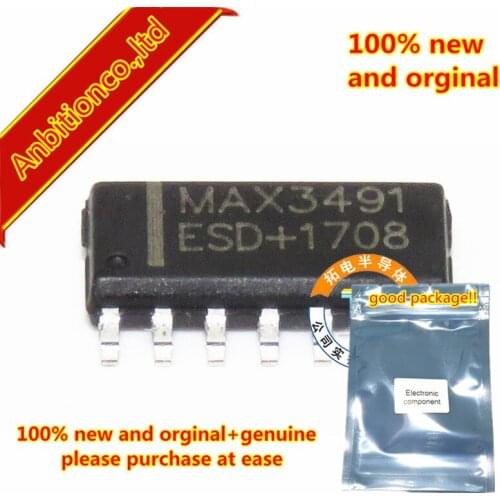 10pcs 100% new and orginal MAX3491ESD SOP-8 3.3V-Powered, 10Mbps and Slew-Rate-Limited True RS-485/RS-422 Transceivers in stock