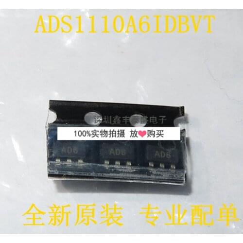 100% New Original In Stock ADS1110A6IDBVT ADS1110 Marking:AD6 SOT23-6