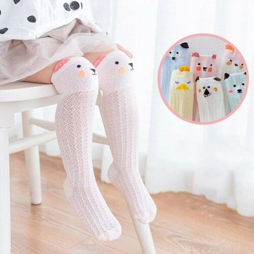 3Pairs/lot Baby Girl Socks 0-3Y Toddler Baby Cotton Mesh Breathable Socks Newborn Infant Baby Boy Cotton Summer High Knee Socks