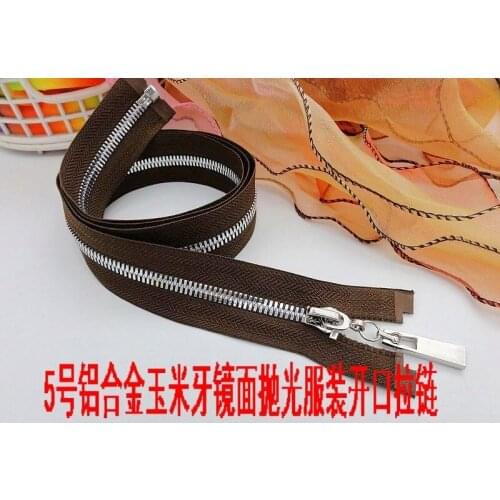 3pcs 40cm open end+ 3pcs 20cm close end metal zipper for sewing for clothing bags 5# coffee silver teeth free shipping