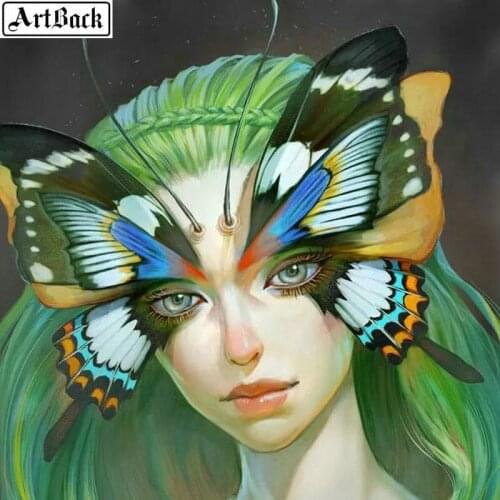 5d full square diamond painting fairy butterfly girl decorative diamond mosaic fairy diamond embroidery crafts childrens room