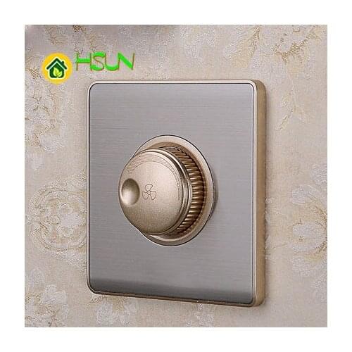 86 Type Fan Speed regulating Switch Socket S5 Stainless Steel Series Fans Adjust Speed Switch 200w Within Can Close Break hotel