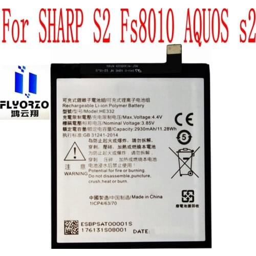 100% Brand new High Quality 2930mAh HE332 Battery For SHARP Aquos S2 Fs8010 8016 8018 S3mini Mobile Phone