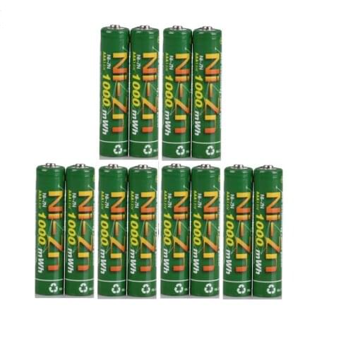 12pcs BPI AAA 1000mwh 1.6V 1.5V NI-Zn Battery Rechargeable baterias