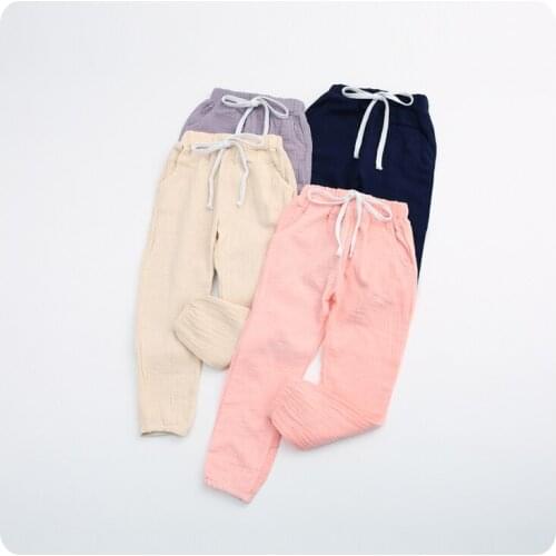 Trousers 2016 Spring Summer New Garment Girl Baby Solid Color Chalaza Mosquito Pants Girl Leisure Time Easy Bloomers You