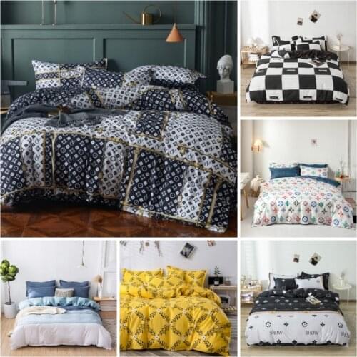 3 Pcs Luxurious Brand Duvet Cover Set Fashion Bedding Sets Twin/queen/king Size Black and White Grid Comforter Set