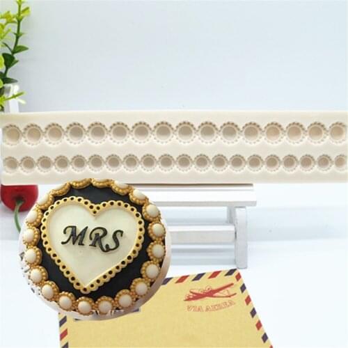Luyou 1pc Pearls Lace Cake Resin Silicone Molds Fondant Mold Cake Decorating Tools Kitchen Baking Accessories FM057