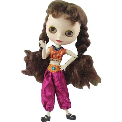 30cm Fashion Orange Crop Top Pants Trousers Outfits For Blythe Clothes Set For Blyth Clothing Azone 1/6 BJD Accessories Kids Toy