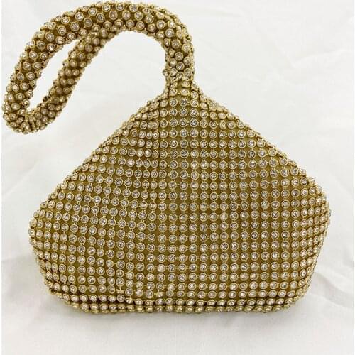 Soft Beaded Women Evening Bags 2021 New Diamond Clutches Silver Black Gold Crystal Wedding Party Handbags mini Purse B382