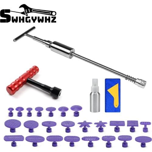 Car Paintless Dent Repair Removal Kits Tools Hammer T-Bar Glue Puller Dent Repair Tabs Glue Pulling Tabs Kit