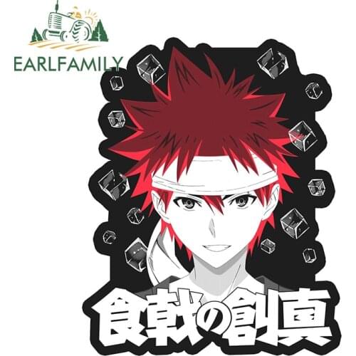 EARLFAMILY 13cm x 10.5cm for Shokugeki no Soma Anime Car Assessoires Stickers Waterproof Sunscreen Decal Surfboard Decoration