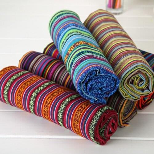 New Ethnic Style Cotton Linen Fabric Textile Patchwork For Hotel Bar Tablecloth Sofa Cover Cushion Cloths Curtains Table Cloth