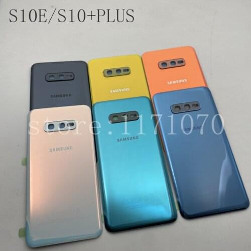 Original Black Glass Samsung Galaxy S10 S10e S10+Plus G970 G973 G975 G973F Battery Cover Replacement Back Door Housing Case