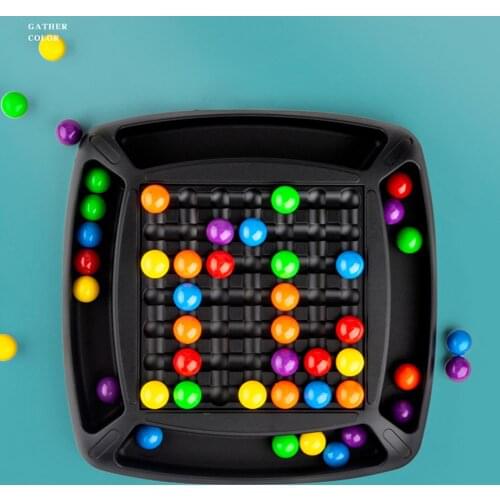 Puzzle Preschool Kids Toys Beads Game Gift Rainbow Ball Elimination Game Intelligent Brain Childhood Matching Toys