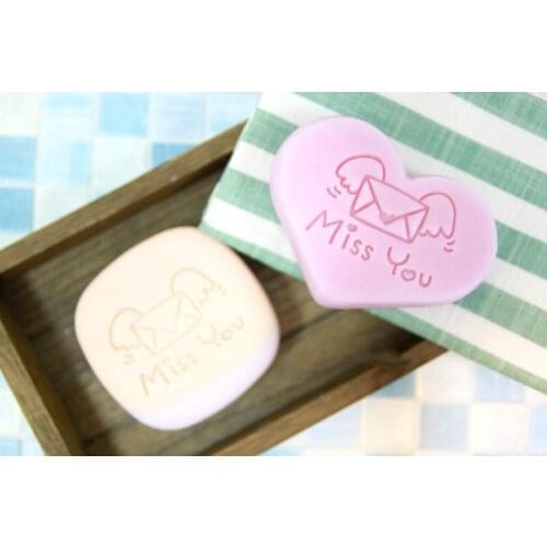 Miss you handmade soap pattern Mini diy soap stamp chaprter seal 4-5cm