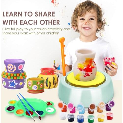 DIY Handmake Ceramic Pottery Machine Kids Craft Toys For Boys Girls Pottery Wheels Arts And Crafts Child Toy Best Gift