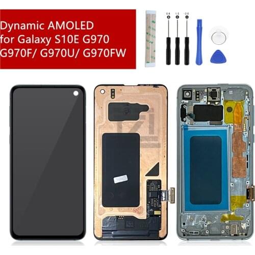 For Samsung Galaxy S10 e LCD G970F/DS G970U G970W SM-G9700 Touch Screen Digitizer assembly with frame For SAMSUNG S10e lcd parts