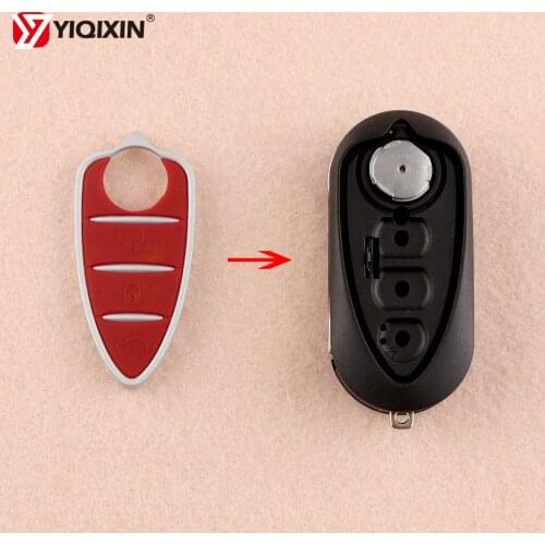 YIQIXIN 3 Button For Alfa Romeo Mito Giulietta 159 GTA Replacement Red Flip Remote Auto Key Pads Silicone Rubber Key