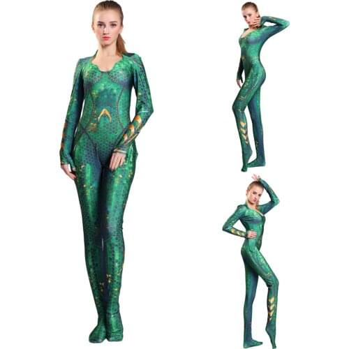 Sexy Neptune Maid Mera All-inclusive Jumpsuit Halloween Carnival Party Performance Dance Costume Mermaid Cosplay Bodysuit
