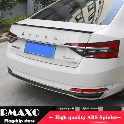 For Superb Spoiler 2018-2019 Skoda Superb Spoiler ZjACK ABS plastic Material Car Rear Wing Color Rear Spoiler