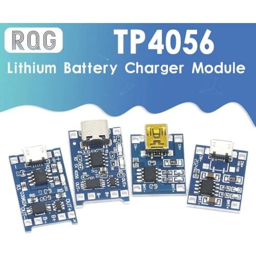 Type-c / Micro USB 5V 1A 18650 TP4056 Lithium Battery Charger Module Charging Board With Protection Dual Functions 1A Li-ion