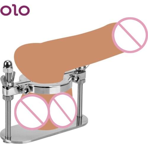 Training Device Testicle Clamp Scrotum Stimulation Lock Cock Ring Stretcher Male Chastity Metal Spike Penis Ring Clamp