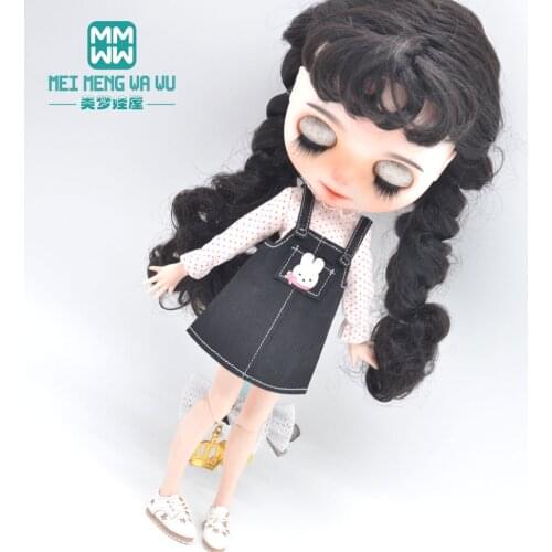 1pcs Doll Clothes for Blyth Azone OB23 OB24 doll accessories Fashion cartoon strap dress