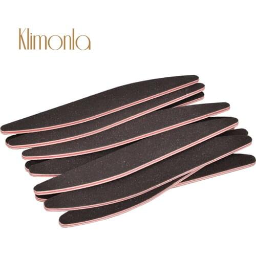 10Pcs/Set Double Side Nail File 100/180 Grit Black Willow Leaves Shape Nail Art Sanding UV Gel Polish Buffer Block File Tools