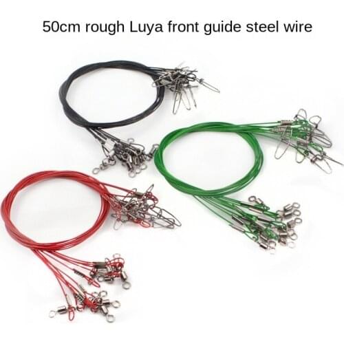 10pcs/set Anti Bite Steel Fishing Line Steel Wire Leader With Swivel Fishing Accessory Lead Core Leash Fishing Wire 50cm