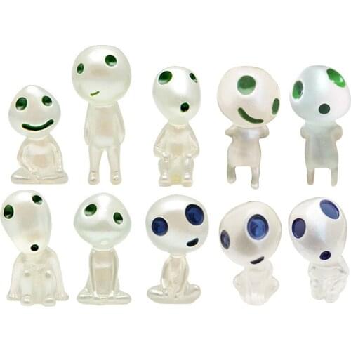 10pcs Princess Mononoke Luminous Glow in Dark Tree Elves Landscape Decoration Resin Garden Fairy Miniature Ghost Landscape