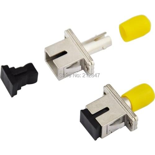 2 Pcs ST/SC Flange Hybrid Fiber Optical Connector Adapter Coupler