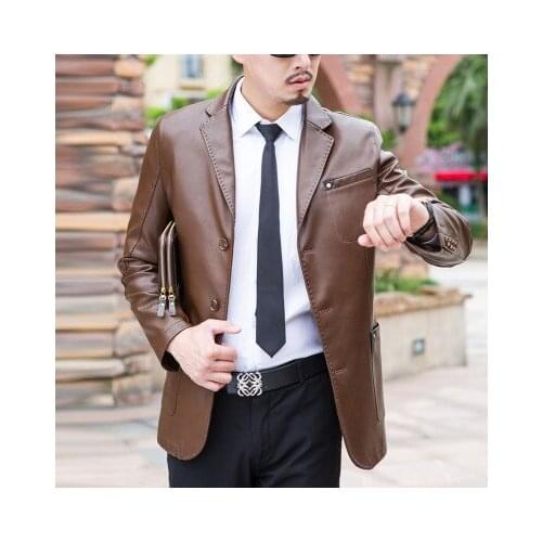 2020 New Brand Plus Size 3XL Pu Leather Casual Jackets streetwear Faux Jacket Men Windbreaker Outwear Male Coats LX1460