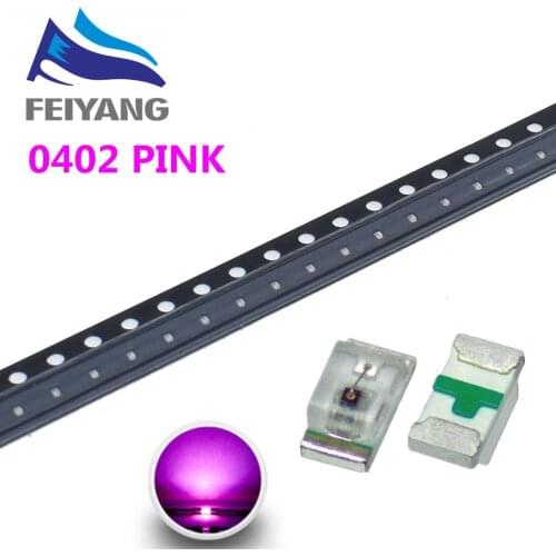 3000PCS 0402 1005 1.0X0.5mm pink light SMD light-emitting diode SMD LED Lamp bead 1.0*0.5*0.35MM
