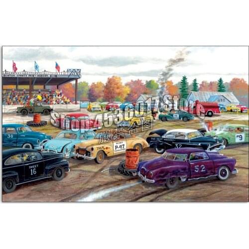 5D DIY Diamond Painting Cars & Trucks Vintage & Nostalgia Drill Full Diamond Embroidery Cross Stitch Needlework Wall Decor Art