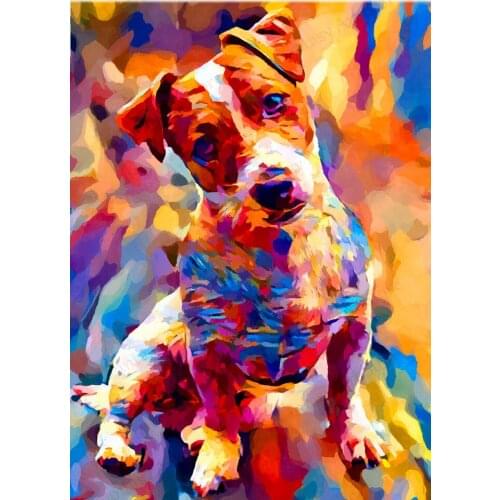 5d Diy Jack Russell Terrier Diamond Painting Diamond Pattern Picture Needlework Cute Pet Dog Mosaic Decorative Wall Painting New