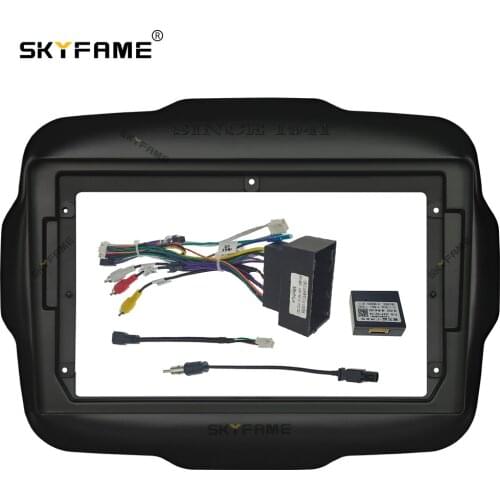 Car Radio Fascia Frame Cable canbus For JEEP Renegade 2016-2020 Stereo Dashboard Kit Face Plate Frame Fascia