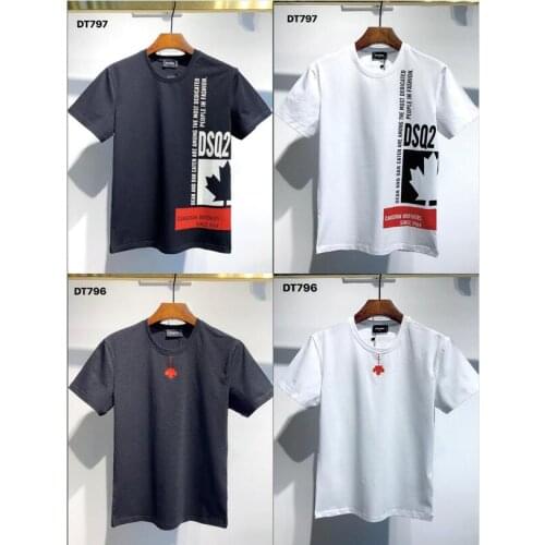 DSQ2- Classic Men Women Cotton T-Shirt Letter Printed Crew Neck Short Sleeve Shirt Hip-Hop Dsquared2 1964 Style