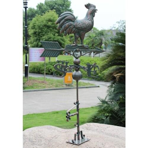 European Vintage Home Garden Decor Large Rooster Design Cast Aluminium Wind Indicator