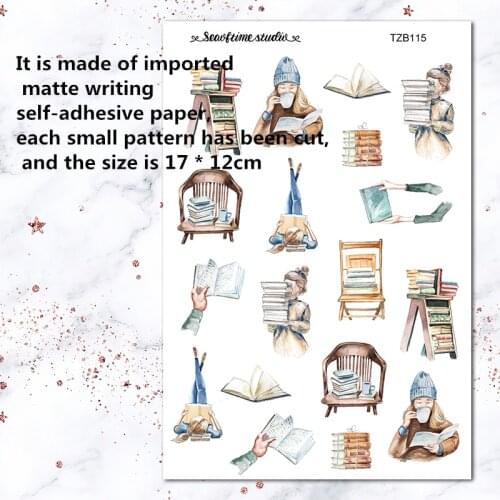 1pc Book Decorative Sticker Vintage Stationery Sticker DIY Scrapbooking album Stickers School office supplies