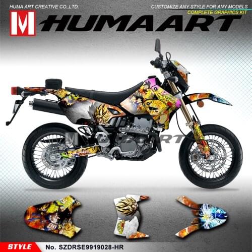 HUMAART MX Bike Graphics Sticker Full Decal Kit for DRZ400SM DRZ400E DRZ 400 SM Supermoto Enduro 1999 to 2019 KLX 400R 02-04