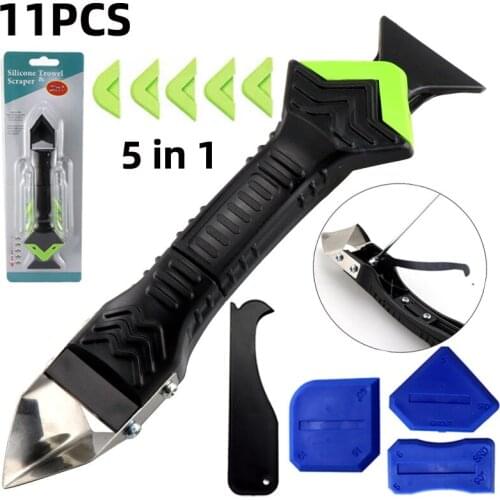 HIFESON Silicone Remover Caulk Sealant Smooth Scraper 5 In 1 Grout Kit With Seam Tape Plastic Hand Tools Accessories 11Pcs/Set