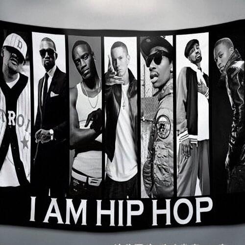 Hip-Hop Music Rock Band Poster Large Retro Flag Banner HD Print Cloth Art Hanging Painting Tapestry Wall Sticker Bar Home Decor