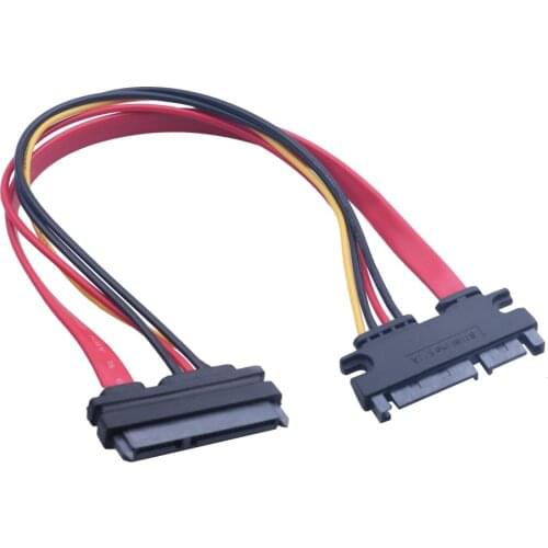 High Quality SATA 22 Pin Male To Female Sata Extension Cable SATA 3 III 22 Pin 7+15 Pin SATA Data Power Combo Extension Cable