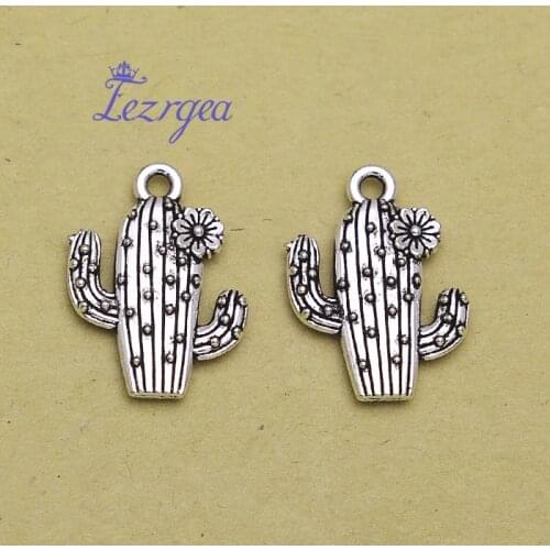 25pcs/lot--15x20mm, Cactus chams, Antique silver plated Cactus charms,DIY supplies, Jewelry accessories