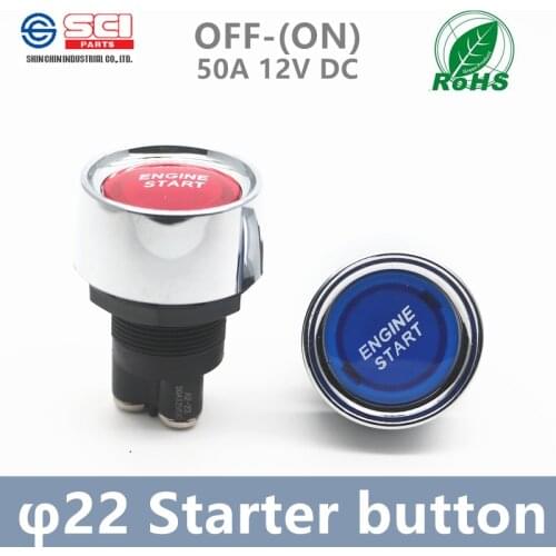 A2-23B Taiwan SCI starter button switch with LED lighter/ 25A 24V 50A 12V DC/Momentary NO push button/Engine start button