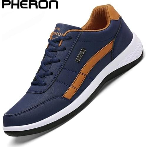 Fashion Men Sneakers Casual Shoes Breathable Lace Up Vulcanized Shoes Spring Leather Shoes Men Zapatos Chaussure Homme