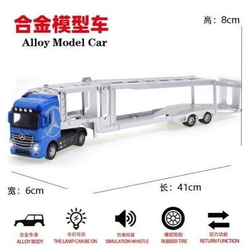 1:50 Diecast Engineering Truck Model Toy Transport Vechicle Pull Back With Sound & Light Kid Toys For Children Gifts Boy Toy