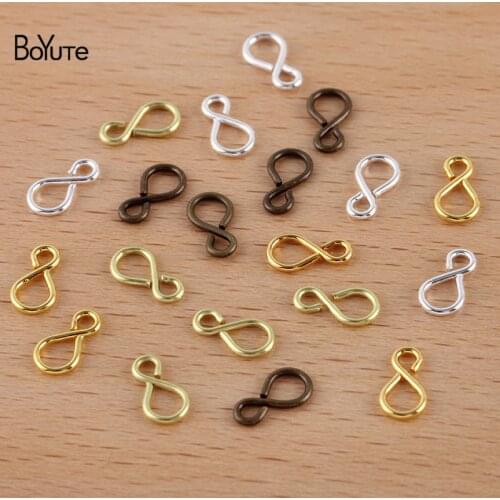 BoYuTe (500 Pieces/Lot) 8.5MM Metal Brass 8 Shaped Connector Clasps Diy Handmade Jewelry Accessories Parts