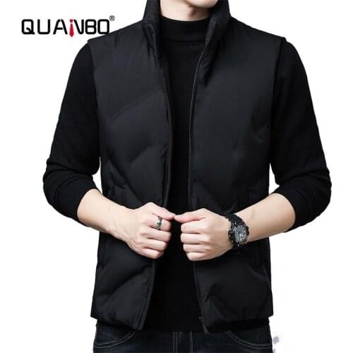 Mens Sleeveless Winter Coat 2020 New Winter Fashion Korean Slim Stand Collar 90% White Duck Down Jacket Male Down Puffer Vest