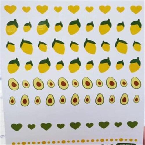 Back Adhesive Nail Sticker Avocado & Orange Traceless Nail Decals Factory Sale Price